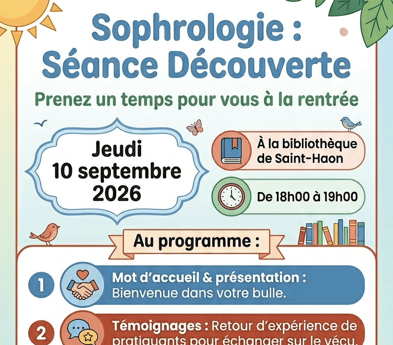 Sophrologie : séance découverte – Bibliothèque Saint-Haon